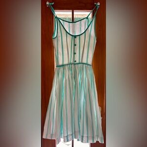 Vintage 1950s mint/blue cotton summer dress.